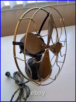 1920s Robbin & Myers 4 Brass Blade Fan 3000 Brass Cage Repair Restore Or Parts