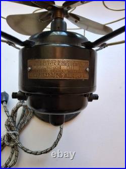 1920s Robbin & Myers 4 Brass Blade Fan 3000 Brass Cage Repair Restore Or Parts