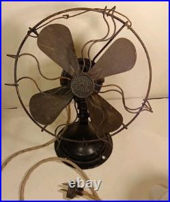 1925 Polar Cub Type H Brass Blade Electric Desk Fan Works