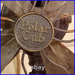 1925 Polar Cub Type H Brass Blade Electric Desk Fan Works
