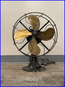 1926 12 Emerson Brass-blade Oscillating Fan Type 29646 in Original Condition