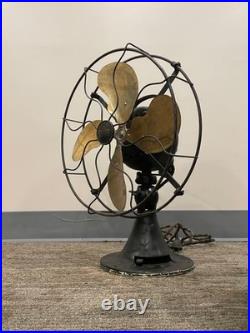 1926 12 Emerson Brass-blade Oscillating Fan Type 29646 in Original Condition