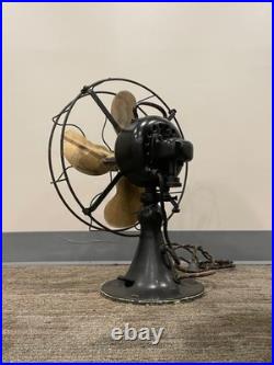 1926 12 Emerson Brass-blade Oscillating Fan Type 29646 in Original Condition