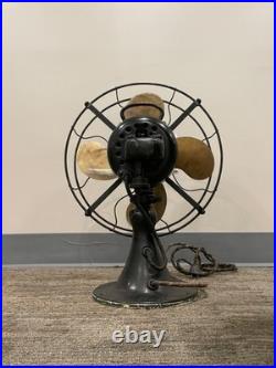 1926 12 Emerson Brass-blade Oscillating Fan Type 29646 in Original Condition