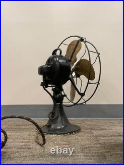 1926 12 Emerson Brass-blade Oscillating Fan Type 29646 in Original Condition