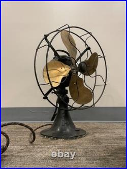 1926 12 Emerson Brass-blade Oscillating Fan Type 29646 in Original Condition