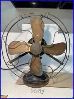 1930 GE AOU 12 Fan WORKS! Copper 4-Blade Cast Iron Base 1930 GE AOU 12 Fan WORKS! Copper 4-Blade Cast Iron Base