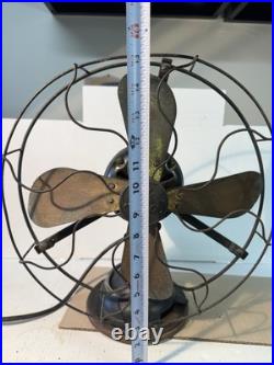 1930 GE AOU 12 Fan WORKS! Copper 4-Blade Cast Iron Base 1930 GE AOU 12 Fan WORKS! Copper 4-Blade Cast Iron Base