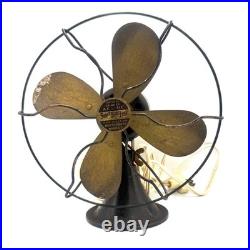1930'S Emerson Style 10 Brass Fan Super Blue Line Montgomery Wards WORKS GREAT