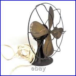1930'S Emerson Style 10 Brass Fan Super Blue Line Montgomery Wards WORKS GREAT