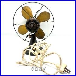 1930'S Emerson Style 10 Brass Fan Super Blue Line Montgomery Wards WORKS GREAT