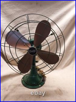 1930s DIEHL 16 OSCILLATING FAN WITH NEW WIRING NEW PAINT & NEW BLACK VINYL BASE