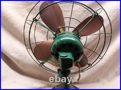 1930s DIEHL 16 OSCILLATING FAN WITH NEW WIRING NEW PAINT & NEW BLACK VINYL BASE