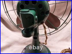 1930s DIEHL 16 OSCILLATING FAN WITH NEW WIRING NEW PAINT & NEW BLACK VINYL BASE