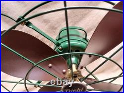 1930s DIEHL 16 OSCILLATING FAN WITH NEW WIRING NEW PAINT & NEW BLACK VINYL BASE