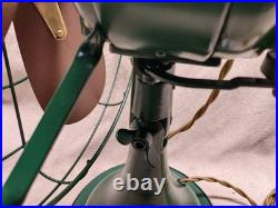 1930s DIEHL 16 OSCILLATING FAN WITH NEW WIRING NEW PAINT & NEW BLACK VINYL BASE