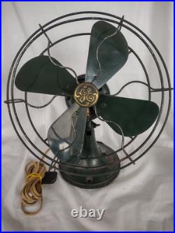 1930s GE Fan 11 Military Green Mountable