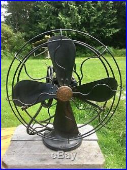 1932 Antique GE Oscillating Fan 16 Works Quiet Operation