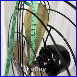 1938 GE 16 Blade 78X233 60 Amp Art Deco Industrial Fan Tested Works Brass Iron