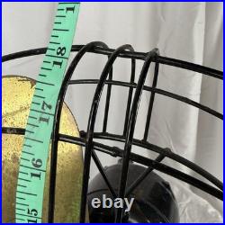 1938 GE 16 Blade 78X233 60 Amp Art Deco Industrial Fan Tested Works Brass Iron
