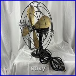 1938 GE 16 Blade 78X233 60 Amp Art Deco Industrial Fan Tested Works Brass Iron