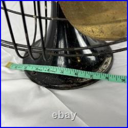 1938 GE 16 Blade 78X233 60 Amp Art Deco Industrial Fan Tested Works Brass Iron