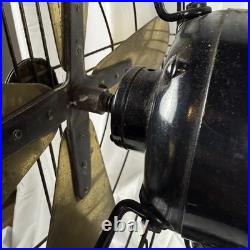 1938 GE 16 Blade 78X233 60 Amp Art Deco Industrial Fan Tested Works Brass Iron