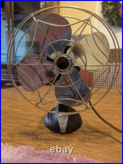 1940's WW2 Era Mastercraft Desk Fan With Spider Web Cage With Voltage Regulator
