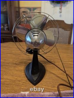 1940's WW2 Era Mastercraft Desk Fan With Spider Web Cage With Voltage Regulator