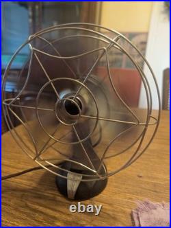 1940's WW2 Era Mastercraft Desk Fan With Spider Web Cage With Voltage Regulator