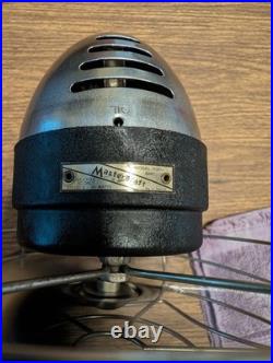 1940's WW2 Era Mastercraft Desk Fan With Spider Web Cage With Voltage Regulator