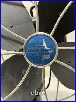 1940`s Working Emerson Electric Fan 4 Blades & 3 Speed Oscillating 79646 AX
