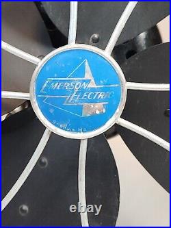 1940s Emerson Electric Fan 4 Blades & 3 Speed Oscillating 79648 AX Works Quiet