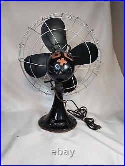1940s Emerson Electric Fan 4 Blades & 3 Speed Oscillating 79648 AX Works Quiet