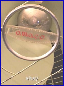 1940s WWII Table Fan Mint Green Amaco Made In Japan 17 Retro Steel World War II