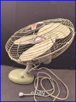 1940s WWII Table Fan Mint Green Amaco Made In Japan 17 Retro Steel World War II