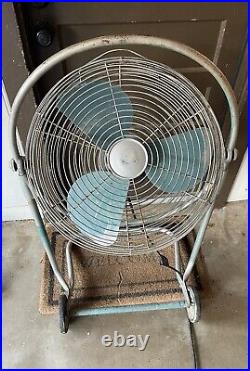1950's Mid-Century Emerson of St. Louis Electric Roll-About 2-Speed Fan Works 1950's Mid-Century Emerson of St. Louis Electric Roll-About 2-Speed Fan Works
