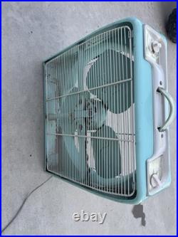 1950s Kenmore Vintage 3 Speed Box Fan With Thermostat Teal