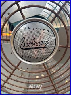 1950s Mid-Century Emerson Electric Seabreeze Roll-About Adjustable 2-Speed Fan