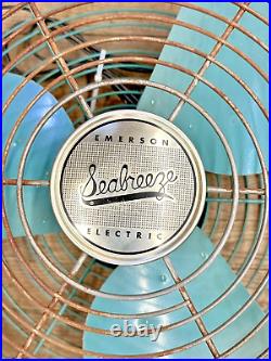 1950s Mid-Century Emerson Electric Seabreeze Roll-About Adjustable 2-Speed Fan 1950s Mid-Century Emerson Electric Seabreeze Roll-About Adjustable 2-Speed Fan