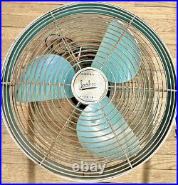 1950s Mid-Century Emerson Electric Seabreeze Roll-About Adjustable 2-Speed Fan 1950s Mid-Century Emerson Electric Seabreeze Roll-About Adjustable 2-Speed Fan