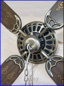 1980-S KENROY ANTIQUE HUNTER's REPLICA Ceiling LIGHTED ELECTRIC FAN