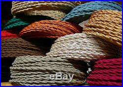 25' Cotton Cloth Covered Twisted Electrical Wire, Vintage Lamp Cord Antique Fans