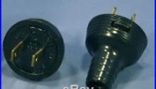2 Pack Round Vintage Antique Style BLACK Electrical Plug for Lamp or Fan Cord
