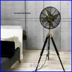 3-Speed Energy-Efficient Electric Modern Adjustable Wooden Tripod Pedestal Fan