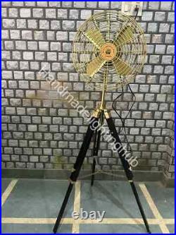 3-Speed Energy-Efficient Electric Modern Adjustable Wooden Tripod Pedestal Fan