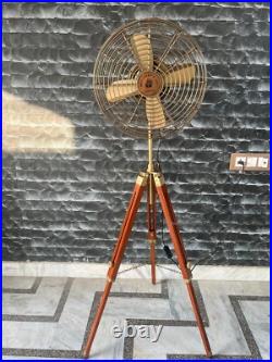 3-Speed Energy-Efficient Electric Modern Adjustable Wooden Tripod Pedestal Fan