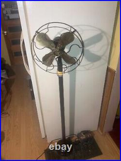 5 ft standing robbins myers 4 brass blade oscillating fan in refinished con