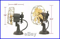 6 Blade Electric Desk Fan Oscillating Orbit Work 3 Speed Vintage Antique style