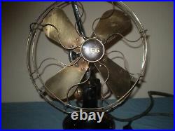 AEG Antiques Original Desk Black Electric Fan Works Old Vintage